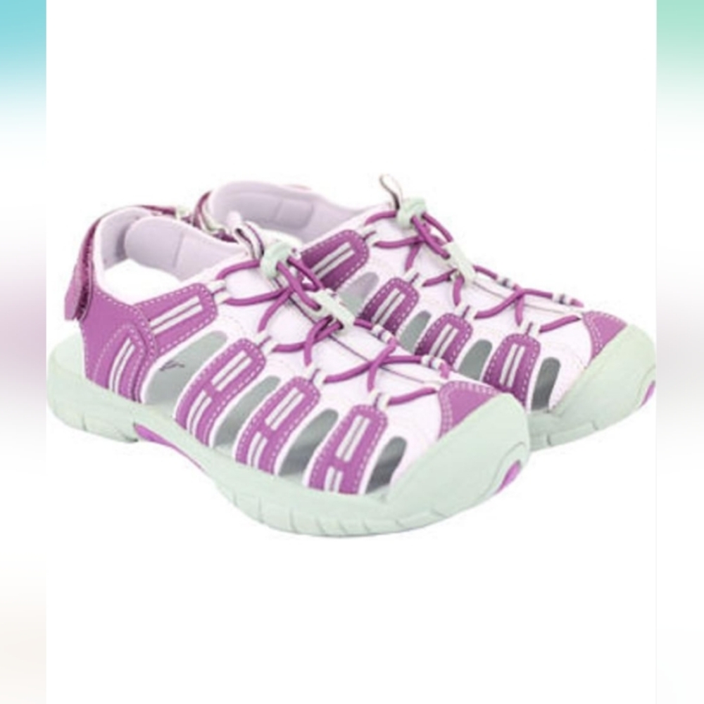 KHOMBU Big Kids Lavender and Gray Sandals Sz 4